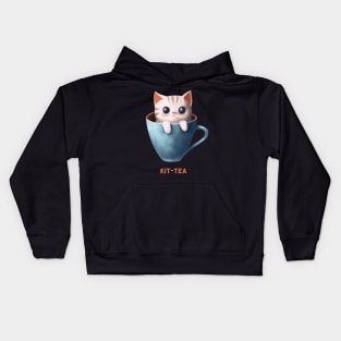 Kit-tea Kittea Kitty Cat Tea Kids Hoodie